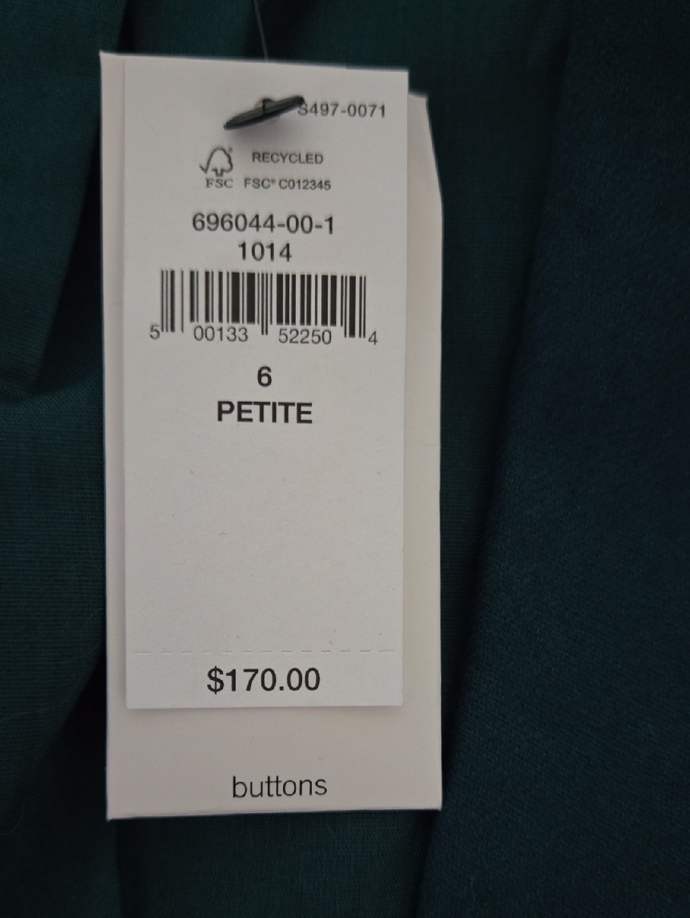 Banana Republic Blazer 6 Petite Linen Blend Teal Blue Green Blazer Career - Picture 7 of 7